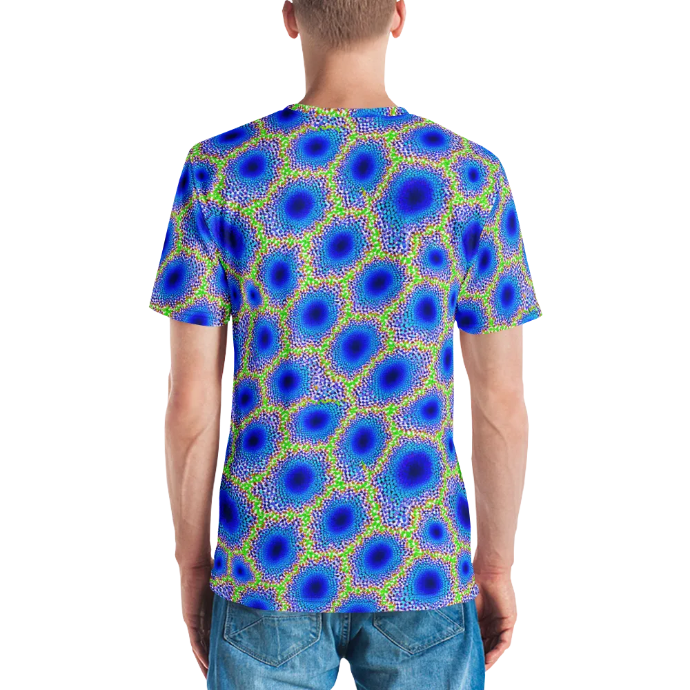 Cobalt Mosaic on Men's Crew Neck T-Shirt — Back