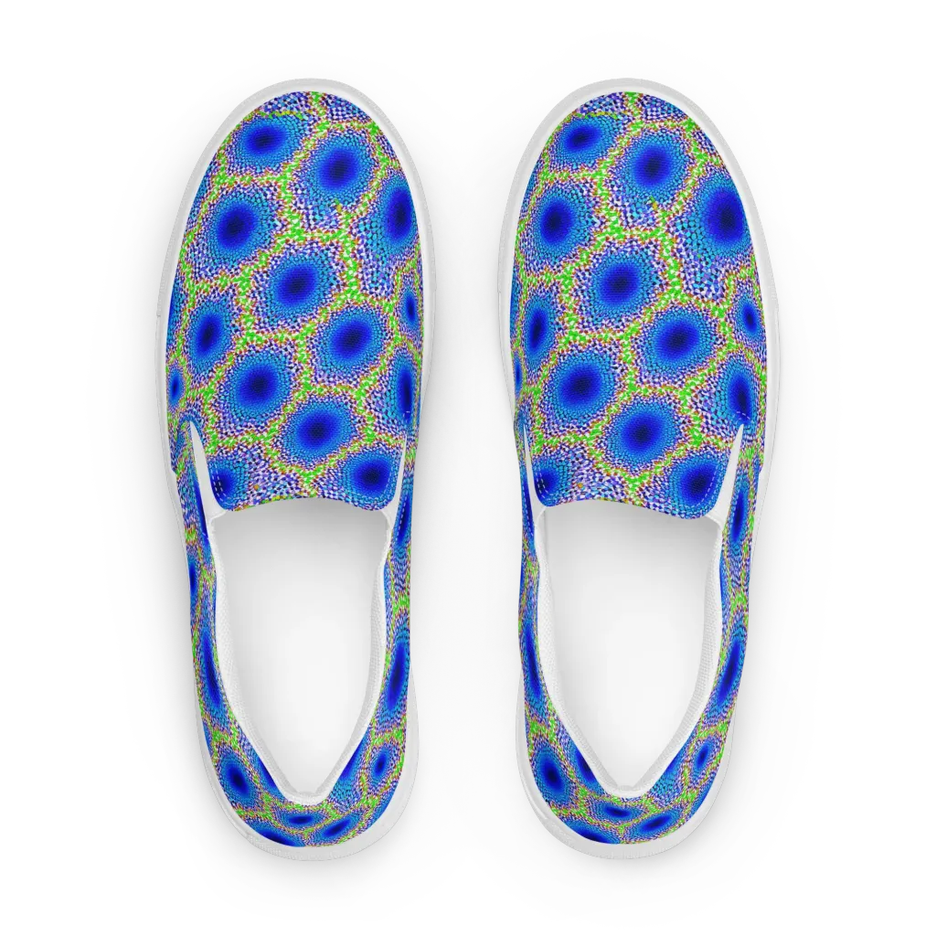 Cobalt Mosaic on Men's Slip-On Canvas Shoes — Front