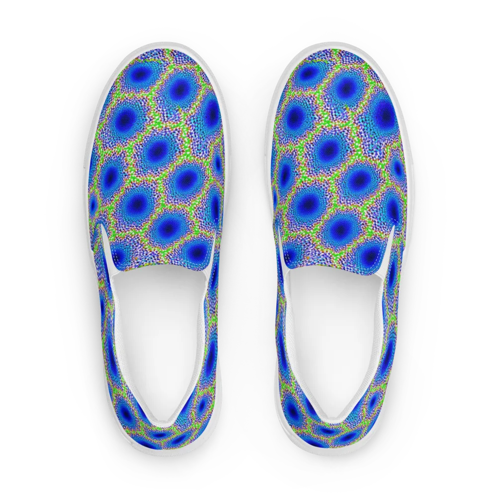 Cobalt Mosaic on Women's Slip-On Canvas Shoes — Front