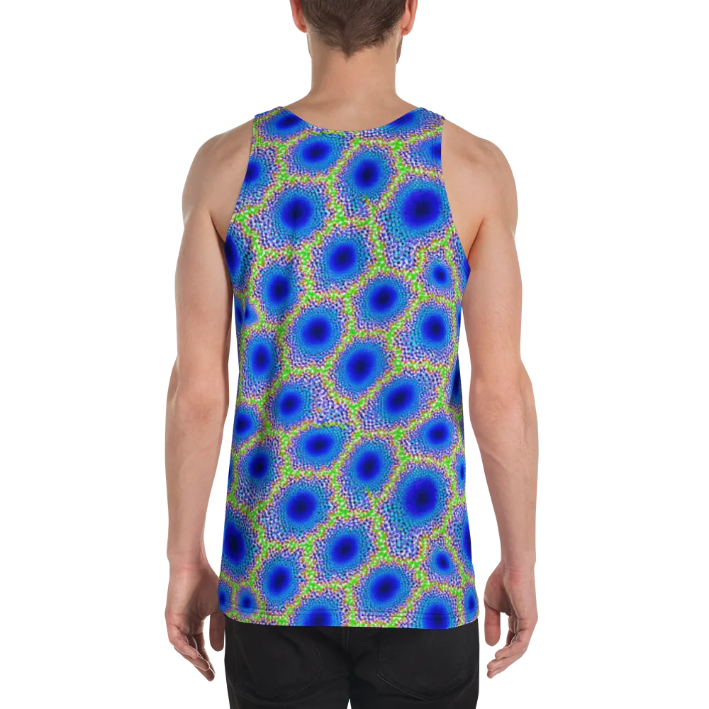Cobalt Mosaic on Men's Tank Top — Back