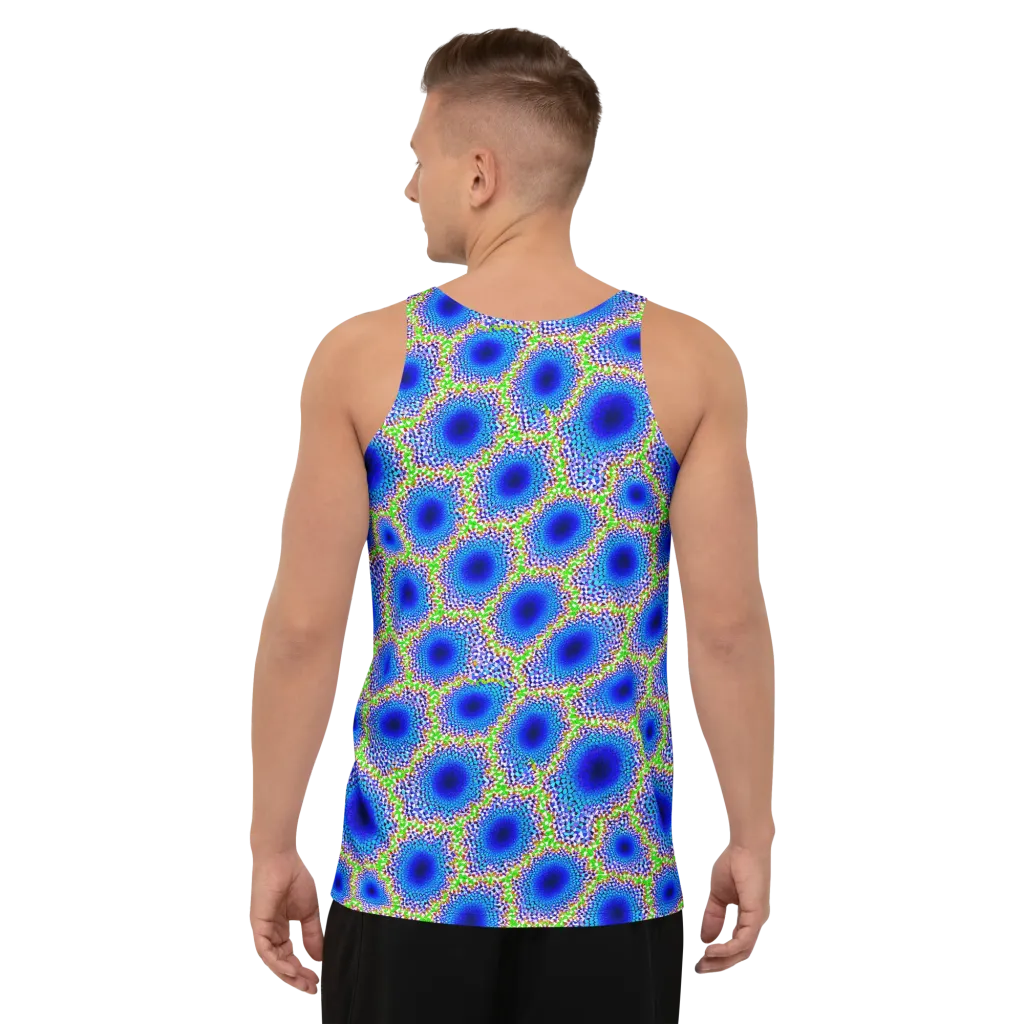 Cobalt Mosaic on Men's Tank Top — Back