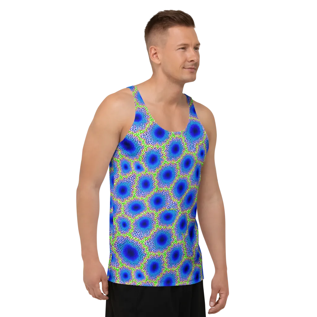 Cobalt Mosaic on Men's Tank Top — Right Front