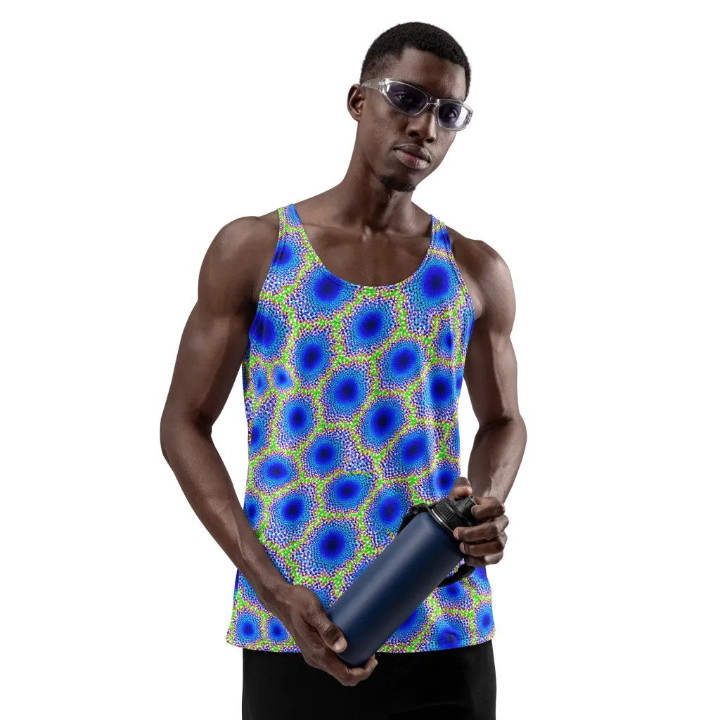 Cobalt Mosaic on Men's Tank Top — Front