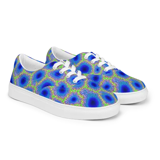 Cobalt Mosaic on a Men's Lace-Up Canvas Shoes
