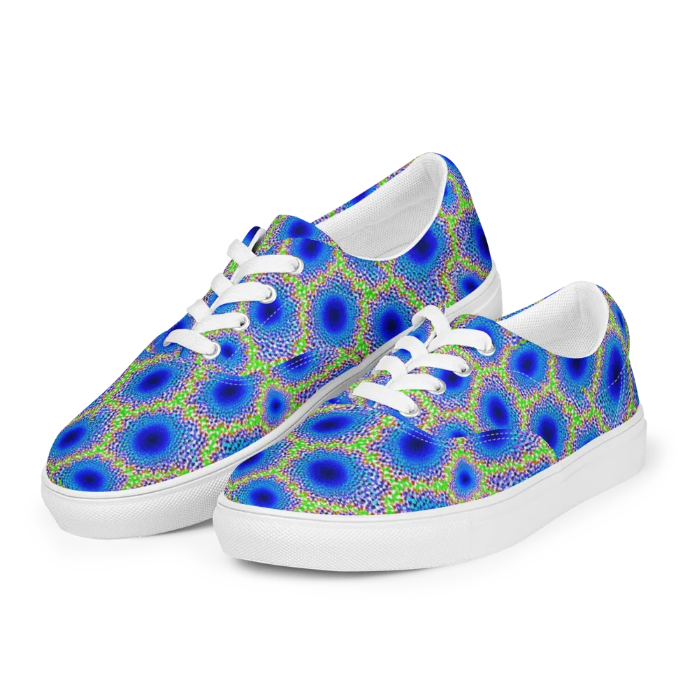Cobalt Mosaic on Men's Lace-Up Canvas Shoes — Left Front