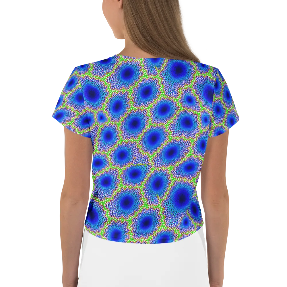 Cobalt Mosaic on Crop Tee — Back