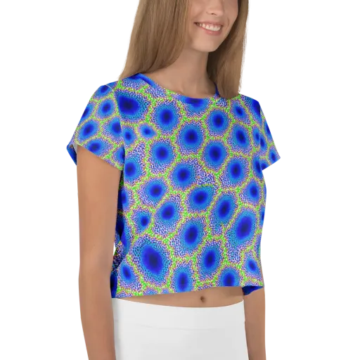 Cobalt Mosaic on a Crop Tee