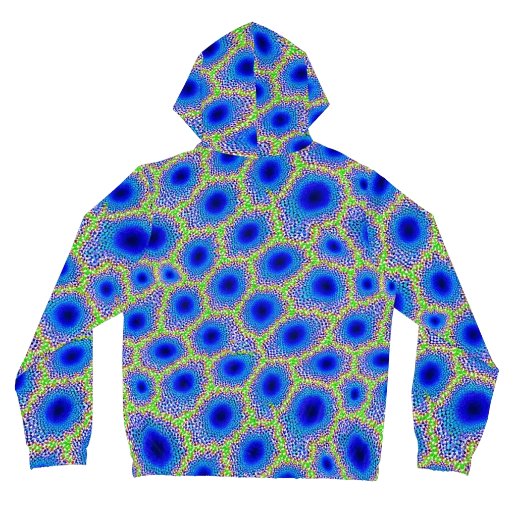Cobalt Mosaic on Women's Full-Zip Hoodie — Back