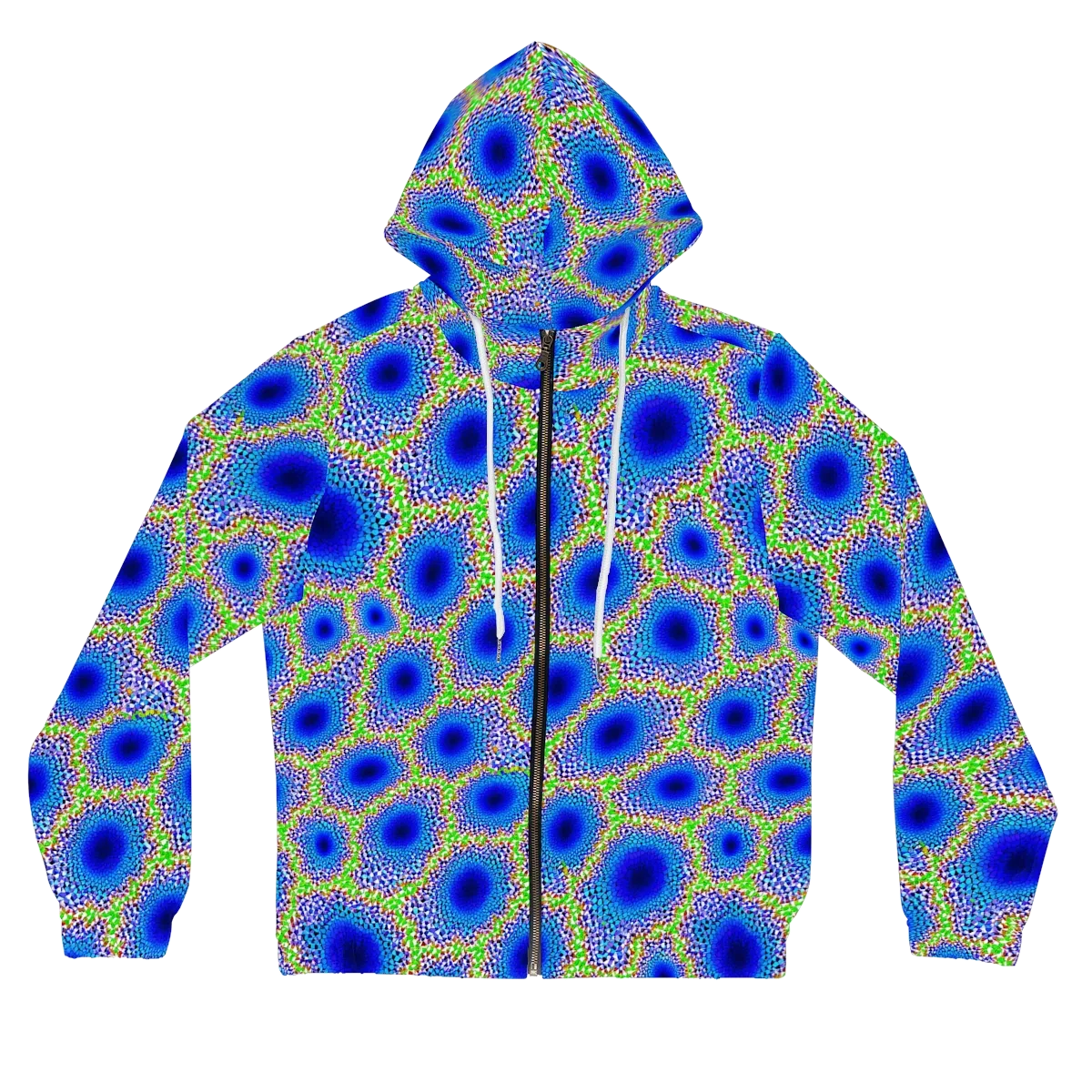 Cobalt Mosaic on Women's Full-Zip Hoodie — Front