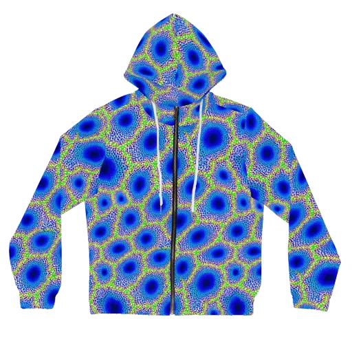 Cobalt Mosaic on a Women's Full-Zip Hoodie