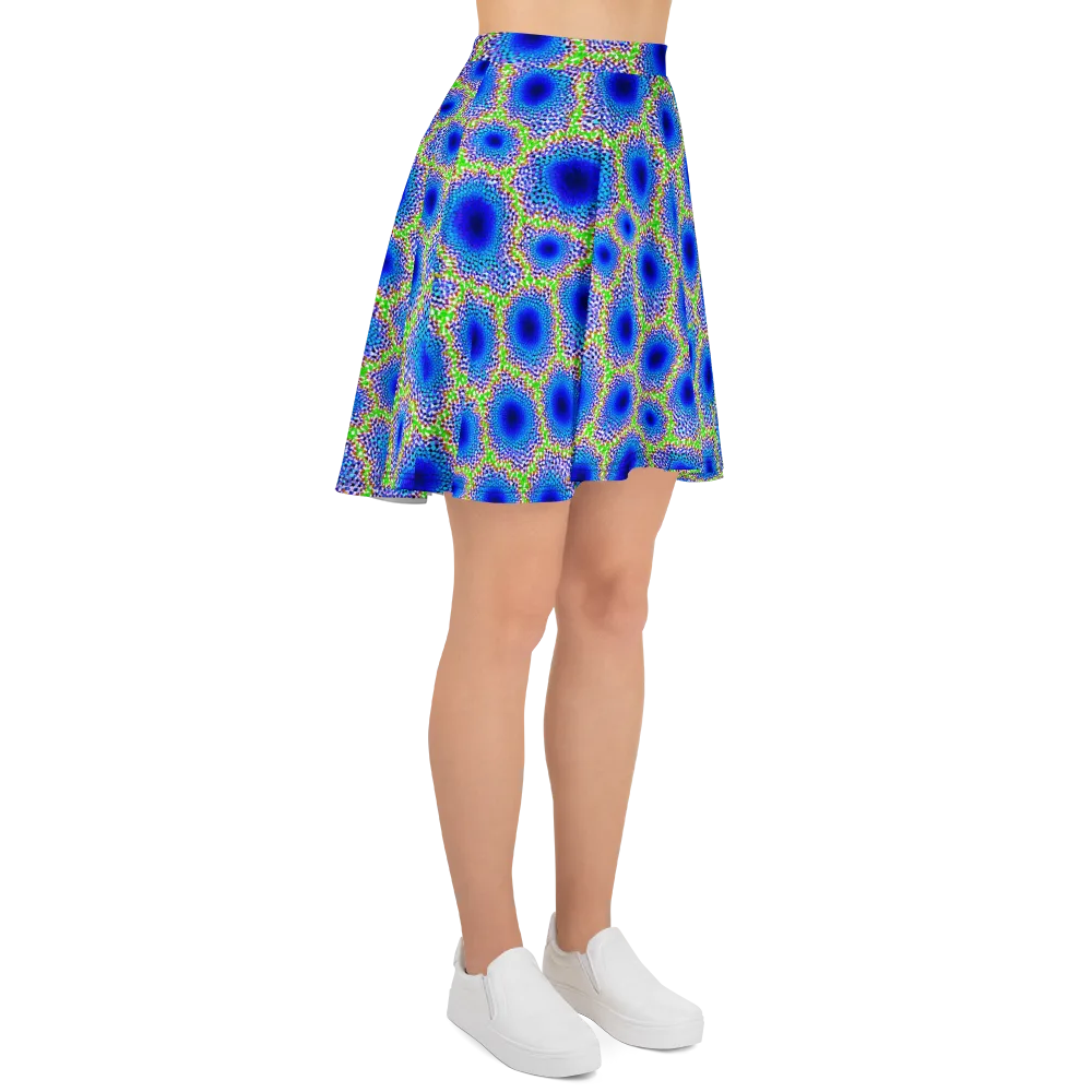 Cobalt Mosaic on Skater Skirt — Right