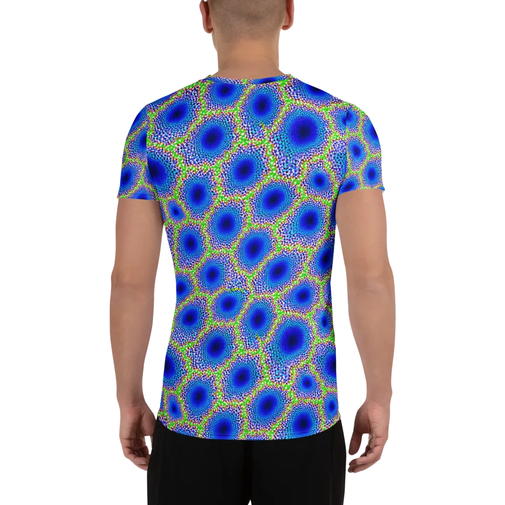 Cobalt Mosaic on Men's Athletic T-Shirt — Back