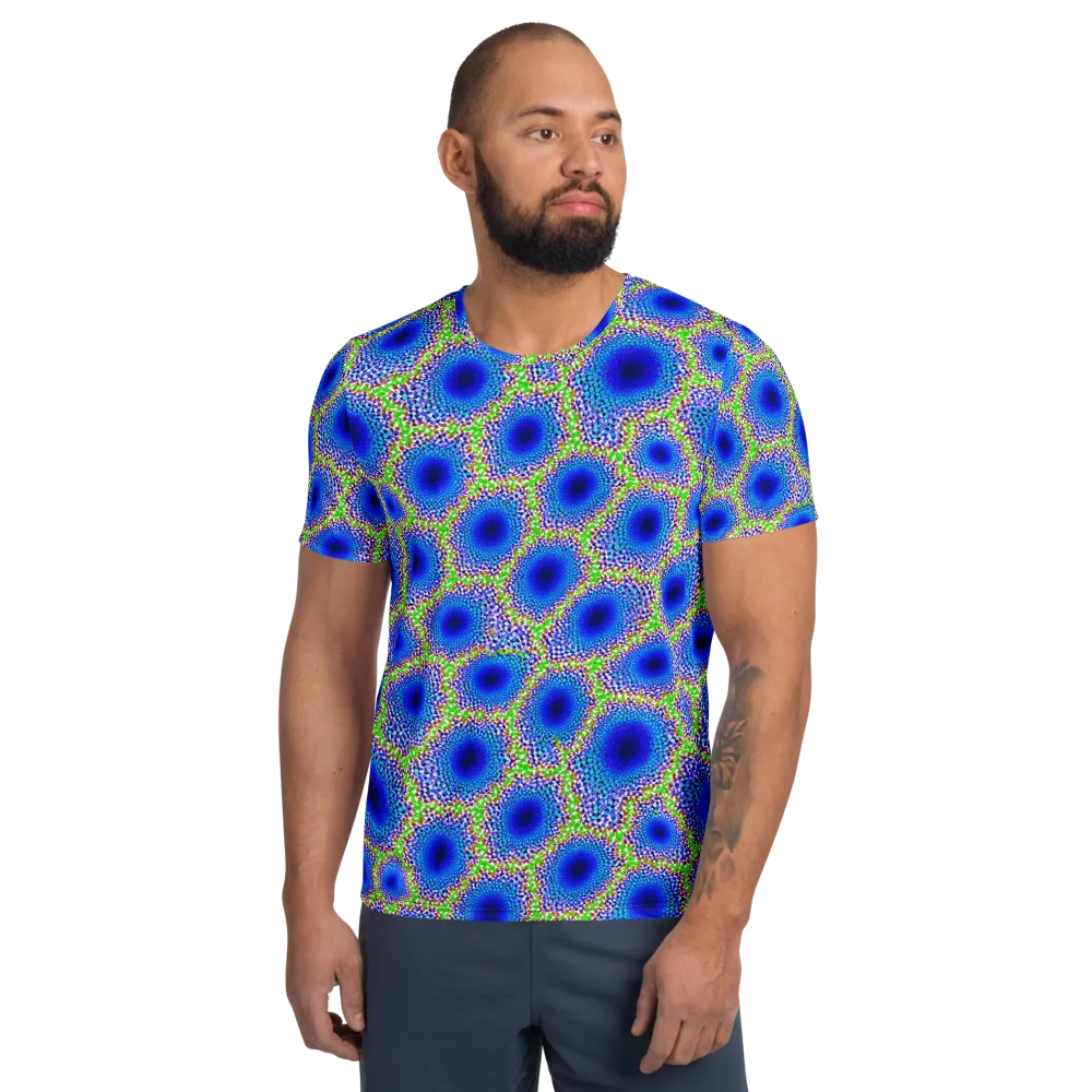 Cobalt Mosaic on Men's Athletic T-Shirt — Front