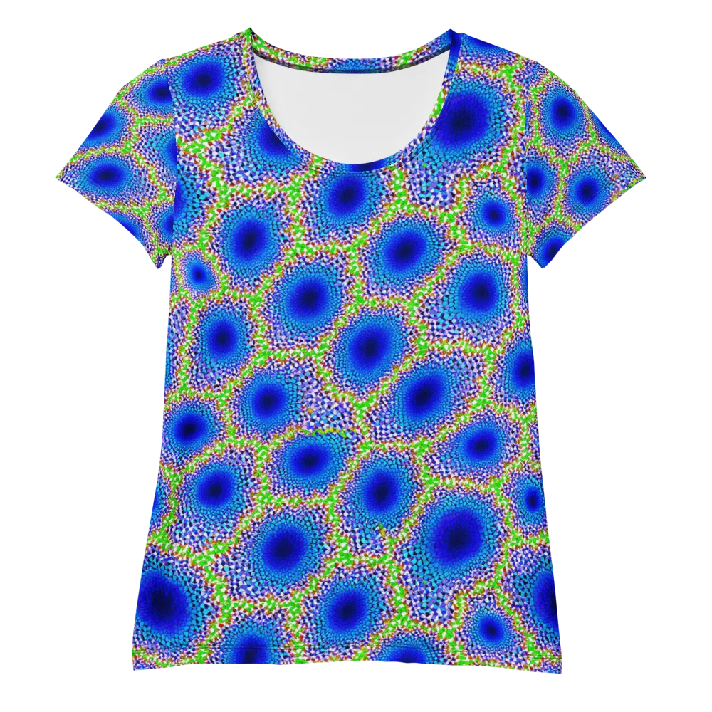 Cobalt Mosaic on Women's Athletic T-Shirt — Front