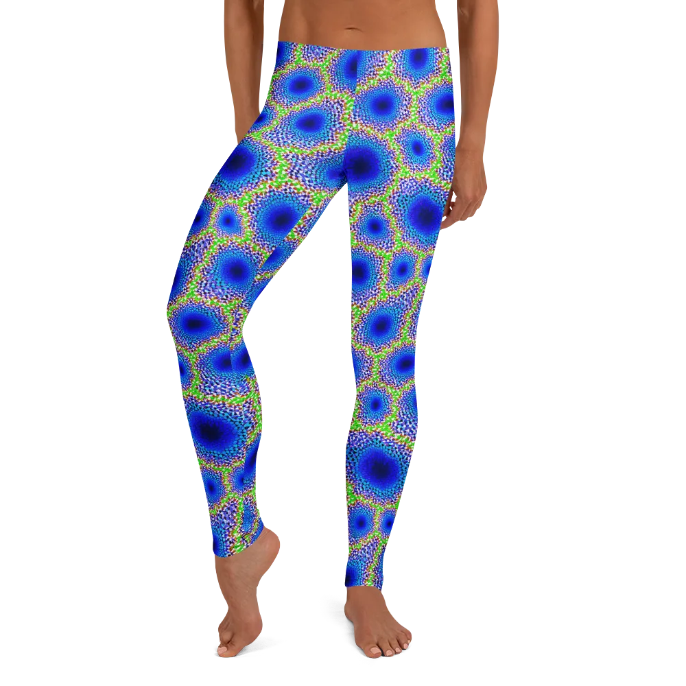 Cobalt Mosaic on Leggings — Front