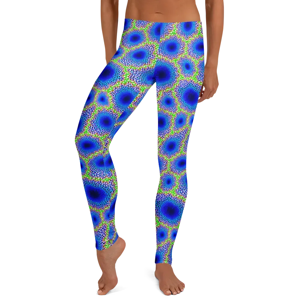 Cobalt Mosaic on Leggings — Front