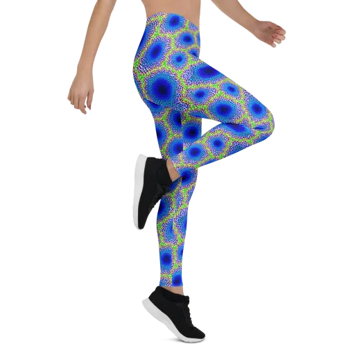Cobalt Mosaic on a Leggings