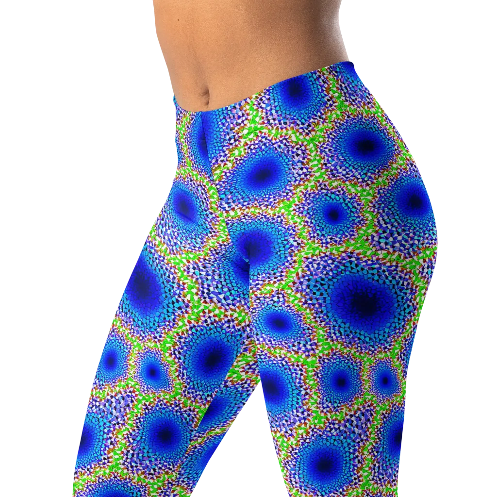 Cobalt Mosaic on Leggings — Left Front