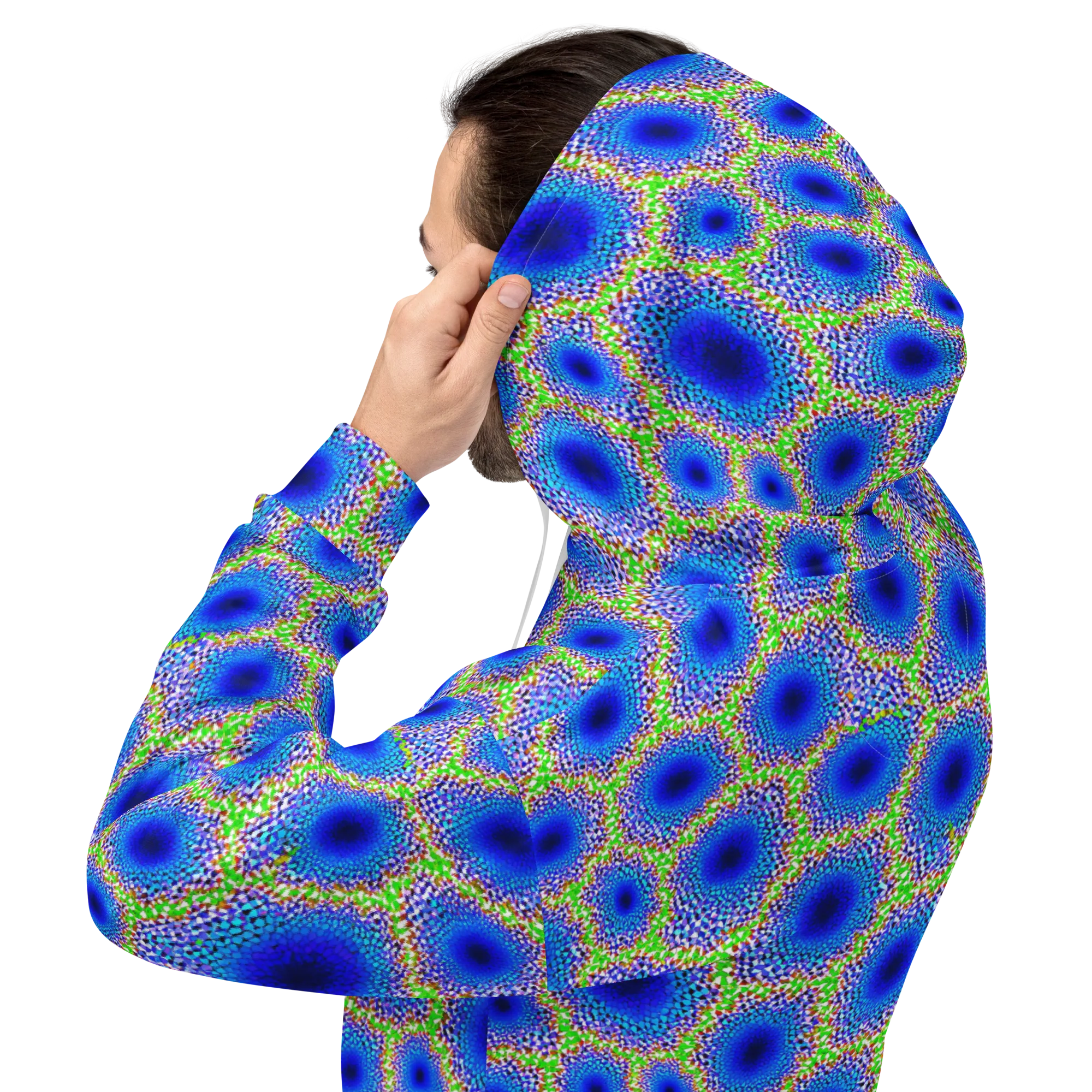 Cobalt Mosaic on Hoodie — Back