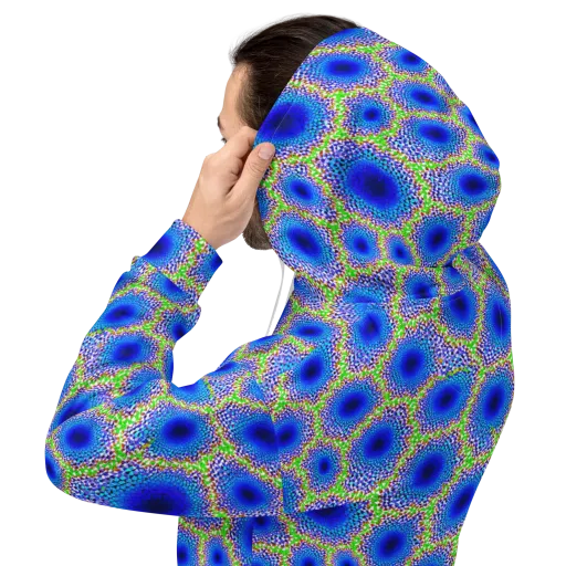 Cobalt Mosaic on a Hoodie