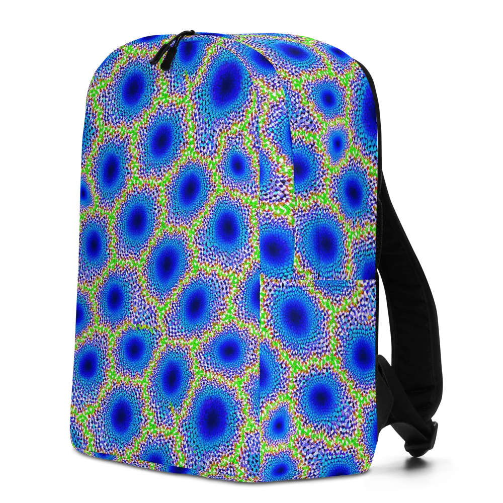 Cobalt Mosaic on Minimalist Backpack — Left