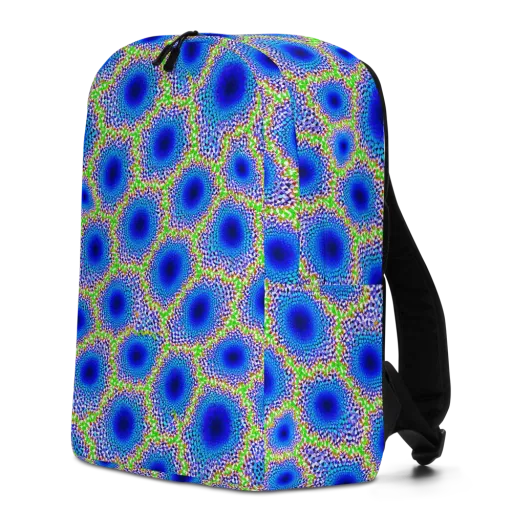 Cobalt Mosaic on a Minimalist Backpack