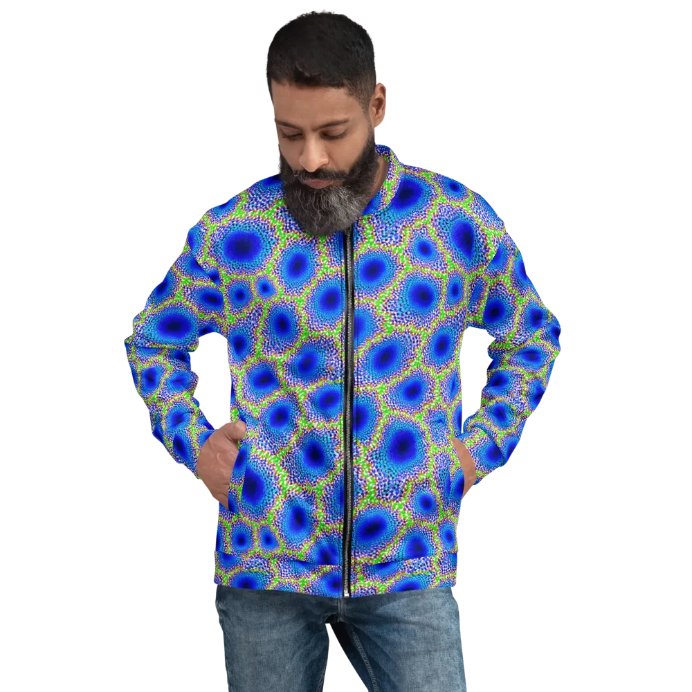 Cobalt Mosaic on Bomber Jacket — Front