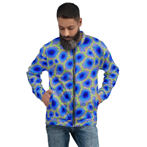 Cobalt Mosaic on a Bomber Jacket