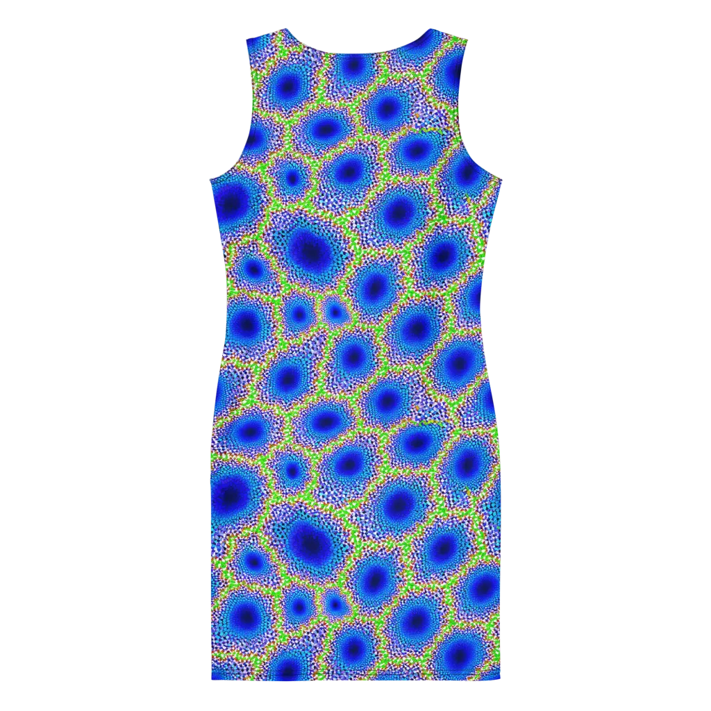 Cobalt Mosaic on Bodycon Dress — Back