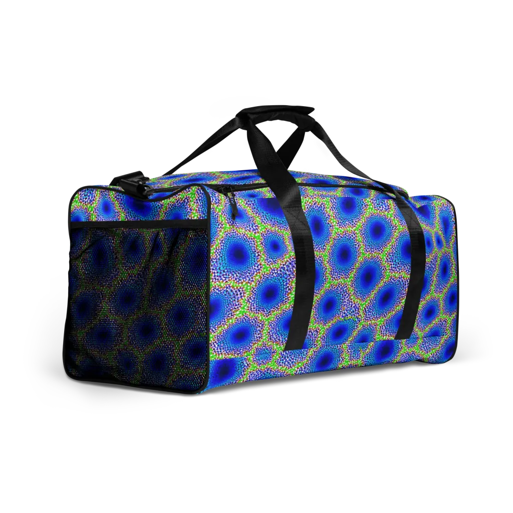 Cobalt Mosaic on Duffle Bag — Right Front