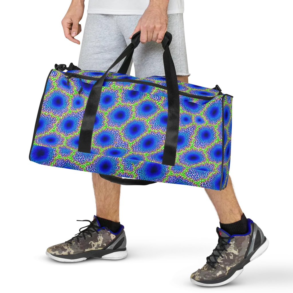 Cobalt Mosaic on Duffle Bag — Front