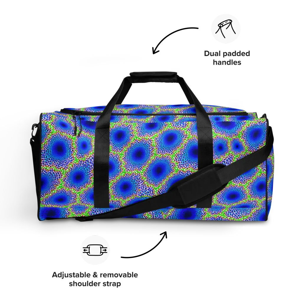 Cobalt Mosaic on Duffle Bag — Front