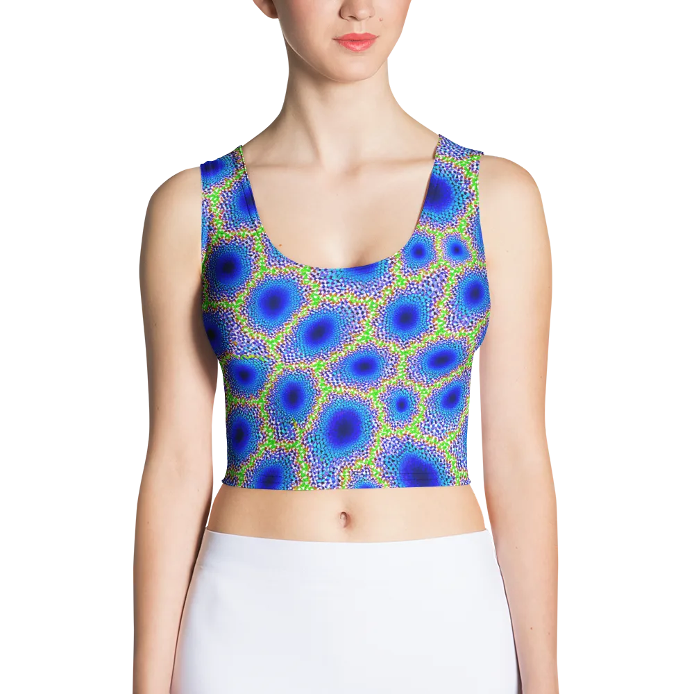 Cobalt Mosaic on Crop Top — Front