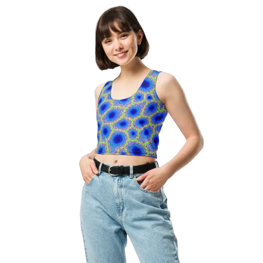 Cobalt Mosaic on a Crop Top