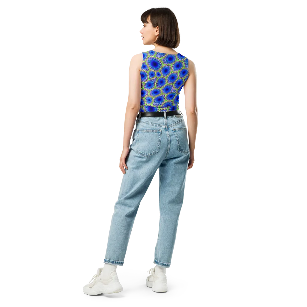 Cobalt Mosaic on Crop Top — Back