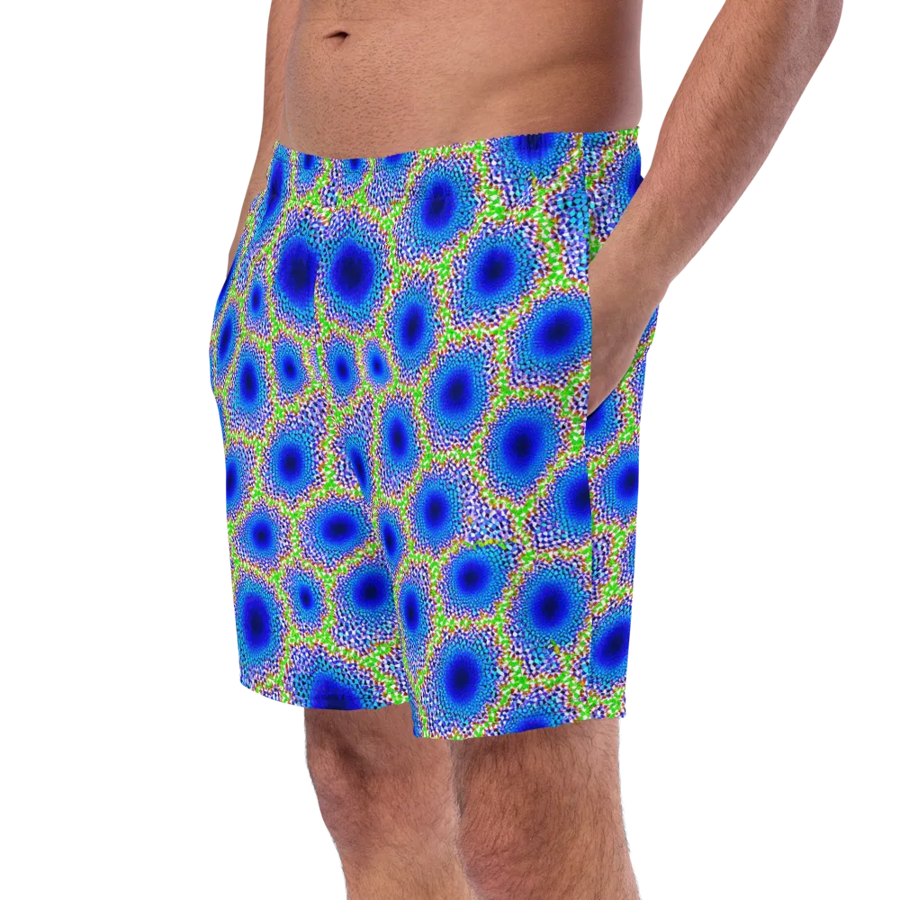 Cobalt Mosaic on Swim Trunks — Left Front