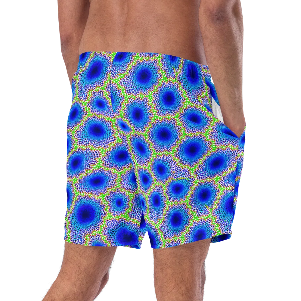 Cobalt Mosaic on Swim Trunks — Right Back