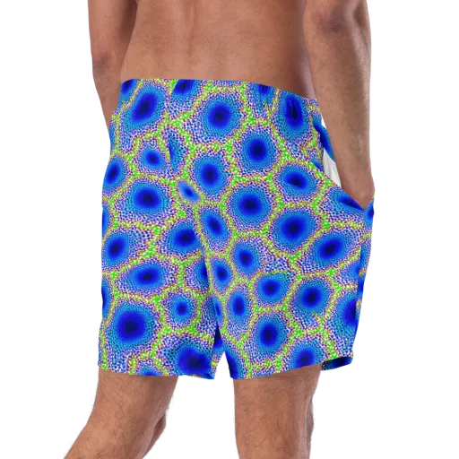 Cobalt Mosaic on a Swim Trunks