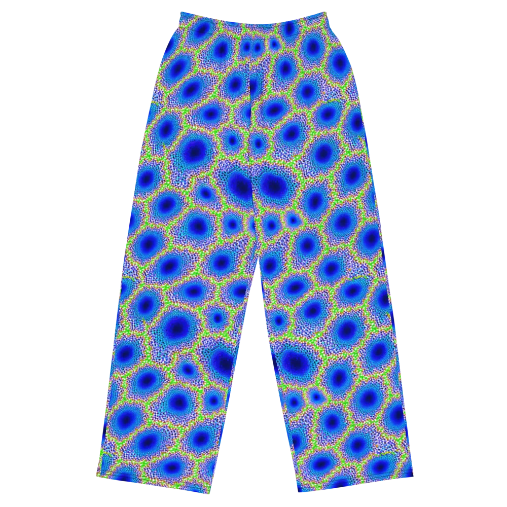 Cobalt Mosaic on Wide-Leg Pants — Front