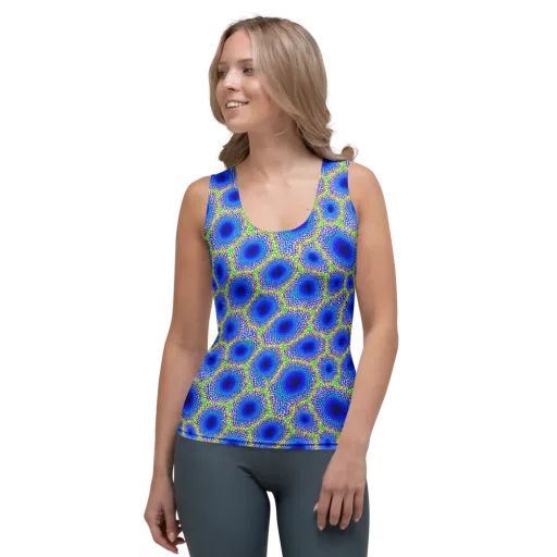 Cobalt Mosaic on a Women's Tank Top