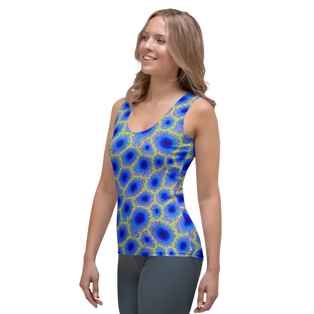 Cobalt Mosaic on Women's Tank Top — Left Front
