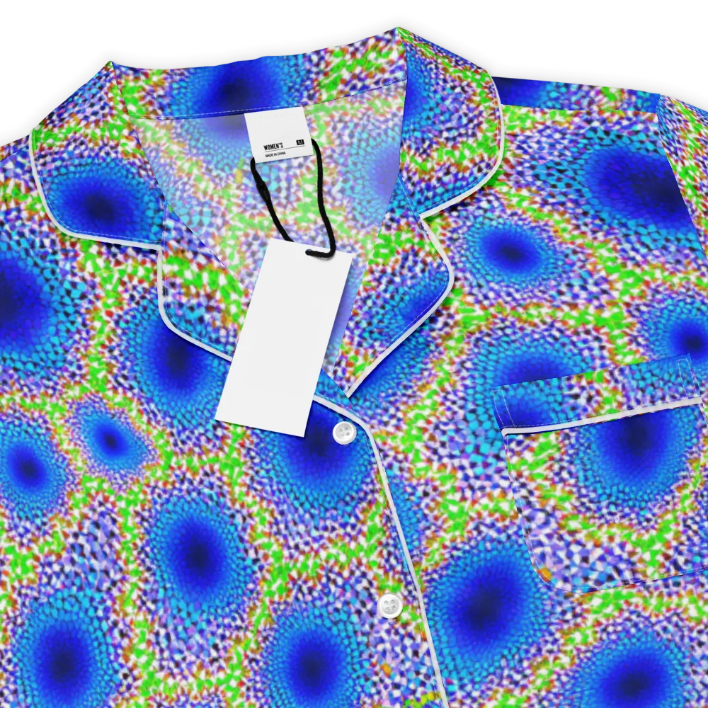 Cobalt Mosaic on Women's Short Sleeve Pajama Top — Product details