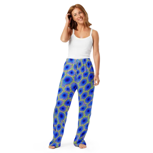 Cobalt Mosaic on a Women's Pajama Pants