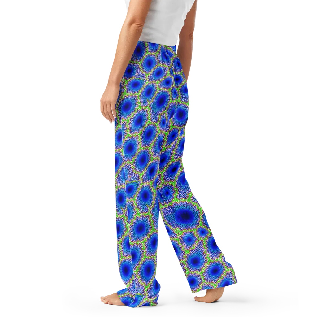 Cobalt Mosaic on Women's Pajama Pants — Left