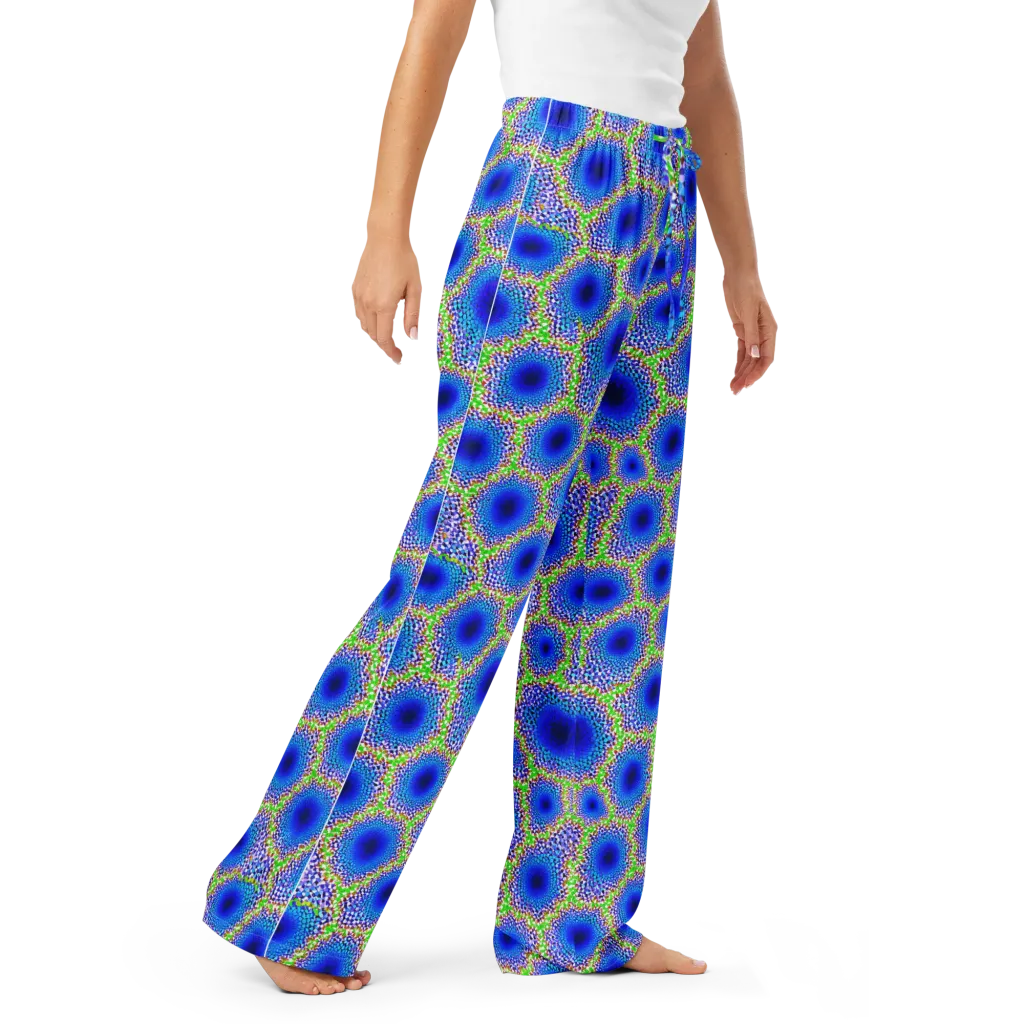 Cobalt Mosaic on Women's Pajama Pants — Right Front