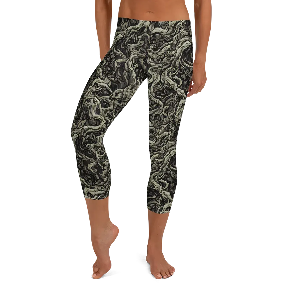 Bone Tide on Capri Leggings — Front