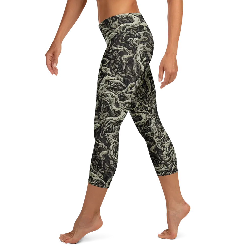 Bone Tide on Capri Leggings — Left