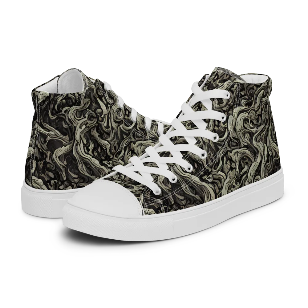 Bone Tide on Men's High Top Canvas Shoes — Left