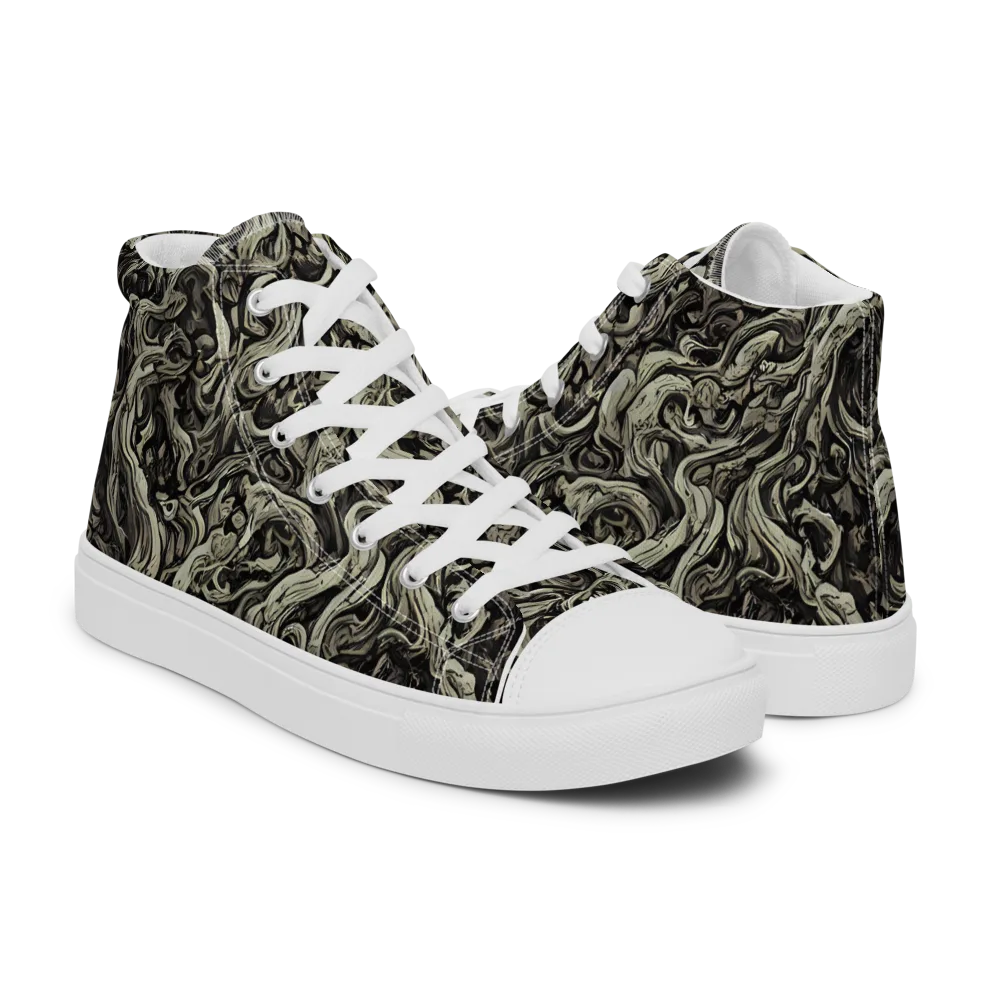 Bone Tide on Men's High Top Canvas Shoes — Right