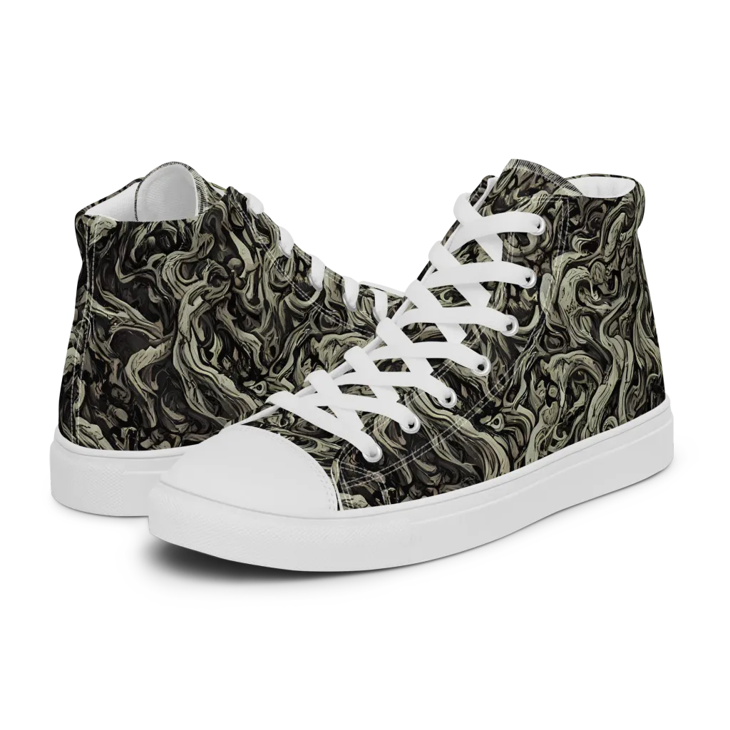 Bone Tide on Women's High Top Canvas Shoes — Left
